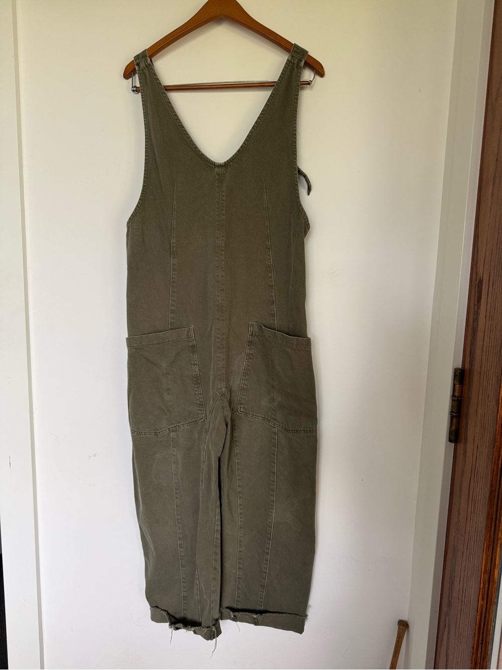 Free People Olive Green Women's Utility Overalls
